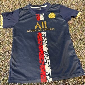 Messi Kids' Navy Blue Short Sleeve  Soccer Jersey